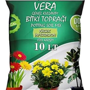Vera İthal Torf Cocopeat Saksı Çiçek Toprağı Perlit Katkılı 10 Litre Toprak