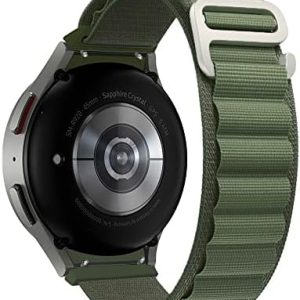 Coverzone Huawei Watch GT3 PRO ile Uyumlu 22mm Saat Kayışı Alpen Loop Kaliteli Yedek Saat Kordonu Çift Katmanlı Kumaş Yeşil
