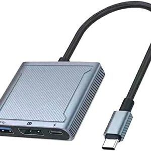 Coverzone Type-C To Displayport (4K 120Hz&8K 60Hz) PD USB 3.0 Görüntü Aktarıcı Macbook İle Uyumlu/Notebook İle Uyumlu USB HUB Port Çevirici Adaptör