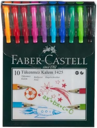 Faber-Castell 1425 Tükenmez Kalem, 10 Adet, 0.7 mm