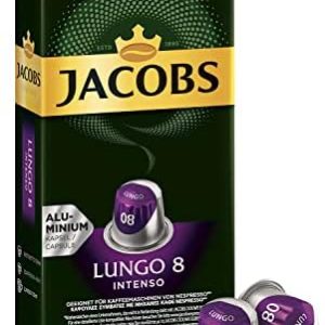 Jacobs Lungo 8 Intenso, Yüksek Yoğunluk, Keskin ve Yoğun Espresso Kapsülleri, 10 Adet