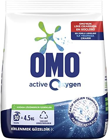 Omo Active Oxygen Toz Çamaşır Deterjanı Beyazlar için, 4.5 kg