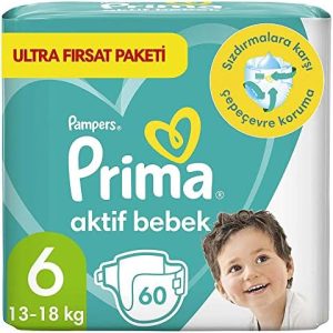 Prima Bebek Bezi Aktif Bebek 6 Beden 60 Adet Ultra Fırsat Paketi