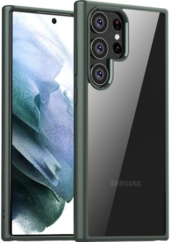 Coverzone Samsung Galaxy S23 Ultra ile uyumlu Kılıf Kenarı Renkli Arkası Şeffaf Kamera Korumalı Impact Protectıon Yeşil Kılıf