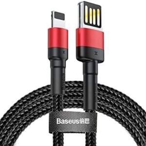 Baseus Cafule Special Edition, 2.4 A USB-A & Lightning Şarj & Data Aktarım Kablosu, 1 Metre, Kırmızı - Siyah