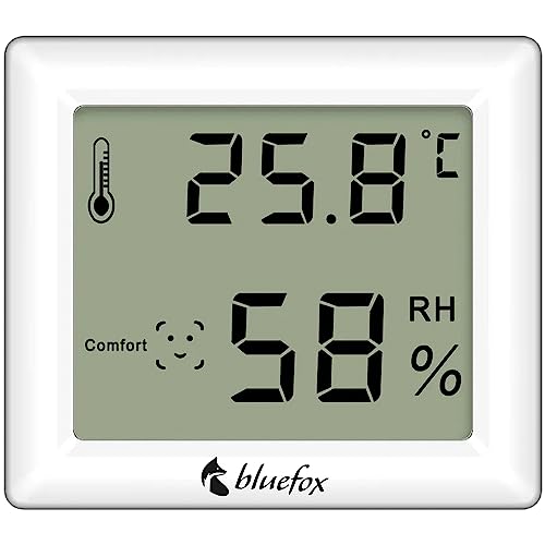 Bluefox İç Mekan Higrometre (Nem Ölçer) ve Termometre, Büyük Ekran, Masa Ayaklı, Asmalı, Mıknatıslı, Elektronik Sıcaklık ve Nem Ölçer