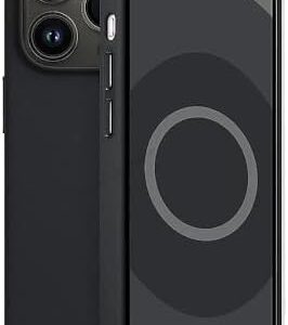 Coverzone iPhone 15 Pro Max ile uyumlu Deri Lansman Vieri Tam Koruma Kadife İç Yüzeyli ile Şık Tasarım Magsafe ile uyumlu Wireless Şarj Özellikli iPhone 15 Pro Max ile uyumlu Kılıf Siyah