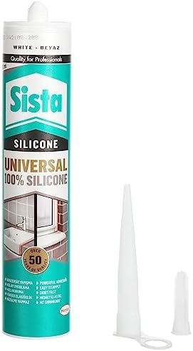 Sista Silikon Mastik Universal, Çeşitli Yapı Elemanlarının Dolgusu ve Yapıştırılması için Güçlü Yapıştırıcı, Solventsiz, Çok amaçlı Yapı Malzemesi, 1 x 280 ml