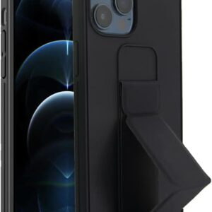 Coverzone iPhone 11 ile uyumlu Kılıf Mat Pürüzsüz Stand olabilen Toz ve Kirden Koruyan V şeklindeki standı tutuşlu Kamera çıkıntılı Kılıf Diaphanouss Kapak, Siyah