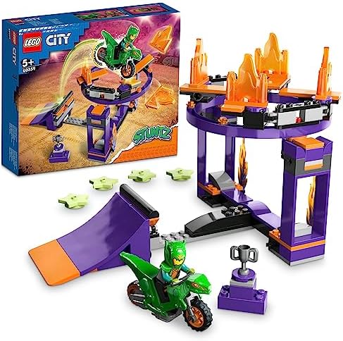 LEGO City Potalı Gösteri Rampası Yarışması 60359-5 Yaş ve Üzeri Çocuklar İçin Gösteri Motosikleti ve Minifigür İçeren Yaratıcı Oyuncak Yapım Seti (144 Parça)
