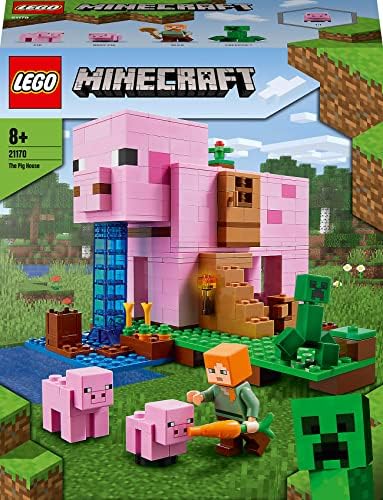 LEGO Minecraft Domuz Evi 21170- 8 Yaş ve Üzeri Macera Oyunu Seven Çocuklar İçin Alex Minifigürü İçeren Yaratıcı Oyuncak Yapım Seti (490 Parça)