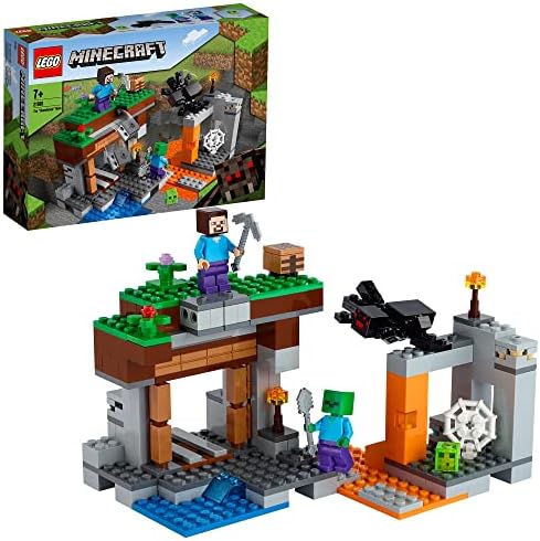 LEGO Minecraft Terk Edilmiş Maden 21166-7 Yaş ve Üzeri Macera Oyunu Seven Çocuklar İçin Oyuncak Örümcek İçeren Yaratıcı Oyuncak Yapım Seti (248 Parça)