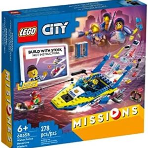 LEGO® City Su Polisi Dedektif Görevleri 60355-6 Yaş ve Üzeri Çocuklar için İnteraktif, Dijital Maceralı Oyuncak Yapım Seti (278 Parça)