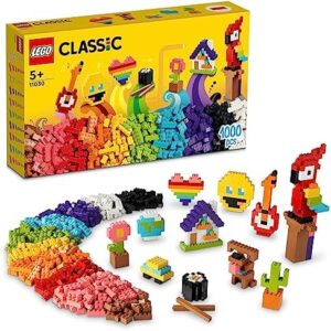 LEGO® Classic Bir Sürü Yapım Parçası 11030-5 Yaş ve Üzeri Çocuklar için Çiçek, Model ve Emojiler gibi Bir Çok Model İnşa Edebileceğiniz Renkli, Yaratıcı Oyuncak Yapım Seti (1000 Parça)