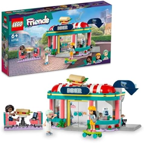 LEGO® Friends Heartlake Şehir Merkezi Restoranı 41728 6 Yaş ve Üzeri için Liann, Aliya ve Charli Mini Bebeklerini İçeren Oyuncak Yapım Seti (346 Parça)