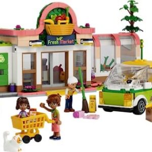 LEGO® Friends Organik Manav 41729-8 Yaş ve Üzeri Çocuklar için 4 Mini Bebek ve 1 Mikro Bebek İçeren Heartlake City Süpermarketi Yaratıcı Oyuncak Yapım Seti (830 Parça)
