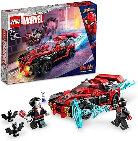 LEGO® Marvel Miles Morales Morbius’a Karşı 76244-7 Yaş ve Üzeri için Minifigür ve Araba İçeren Örümcek Adamlı Oyuncak Yapım Seti (220 Parça)