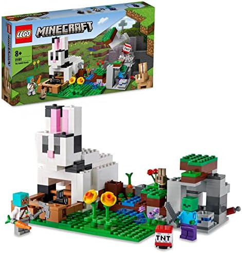 LEGO® Minecraft® Tavşan Çiftliği 21181 – Macera Oyunlarını Seven Çocuklar İçin Tavşan Evi İçeren Yaratıcı Oyuncak Yapım Seti (340 Parça)