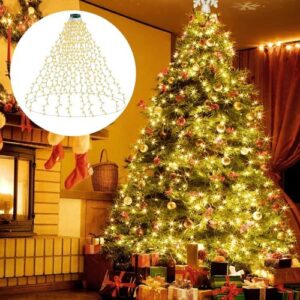 Qutava 2M 16 Grup 400 Işıklar Noel Ağacı Halka Işık - Atmosfer Dekorasyonu için Sıcak Beyaz/Renkli Işıklar ile Kurulumu Kolay Halka Tipi