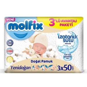 Molfix Yenidoğan İzotonik Sulu Islak Havlu 150 Yaprak – MaviKutu