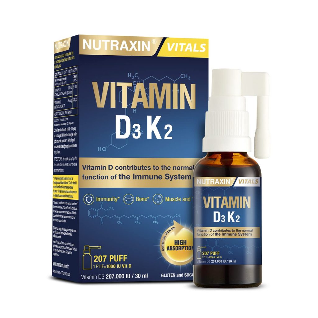 Nutraxin D3K2 Vitamin 30 Ml – MaviKutu