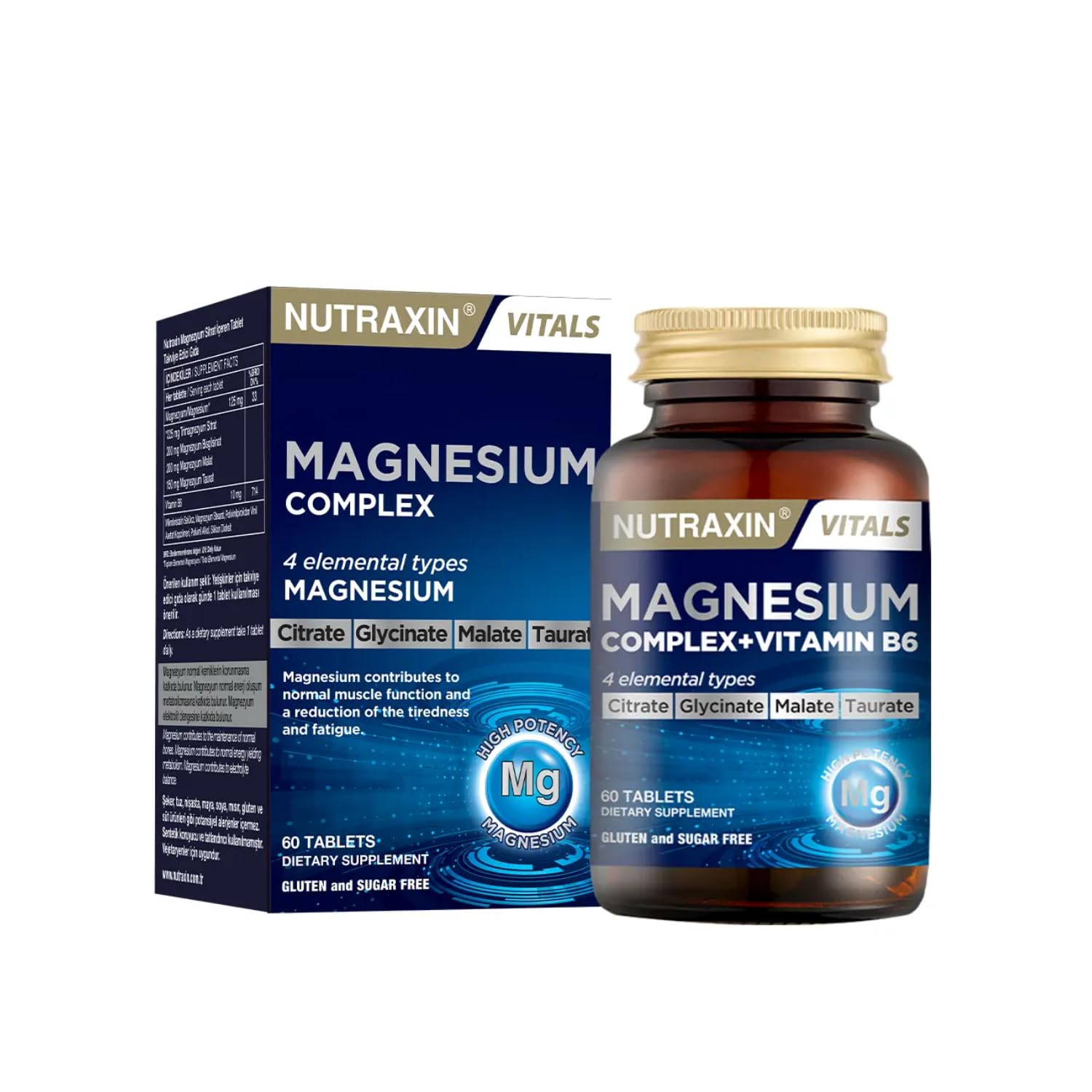 Nutraxin Magnesium Complex Gıda Takviyesi, 60 Tablet – MaviKutu