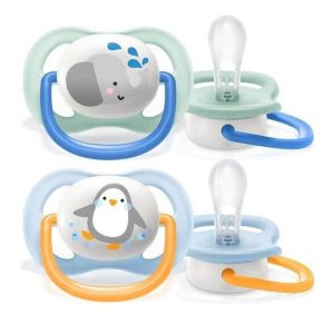 Philips Avent Ultra Air Emzik, Erkek Bebekler için 0-6 Ay, 2’li Paket, Ortodontik Silikon, Geniş Hava Delikli, Mikrodalga Sterilize Edilebilir, BPA İçermez, Taşıma Kutulu, SCF080/05 – MaviKutu