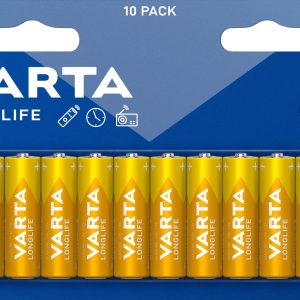 VARTA Longlife AA Alkalin kalem pil 10'lu paket – MaviKutu