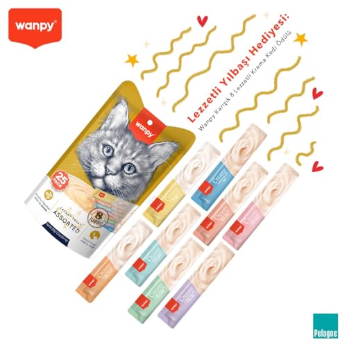 Wanpy Karışık Sıvı Kedi Ödülü 25×14 gr – MaviKutu