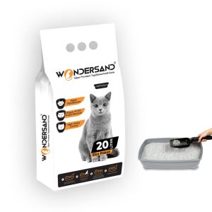 Wondersand 20 Lt İnce Tane Aktif Carbon Kokusuz Süper Topaklanan Premium Kedi Kumu – MaviKutu