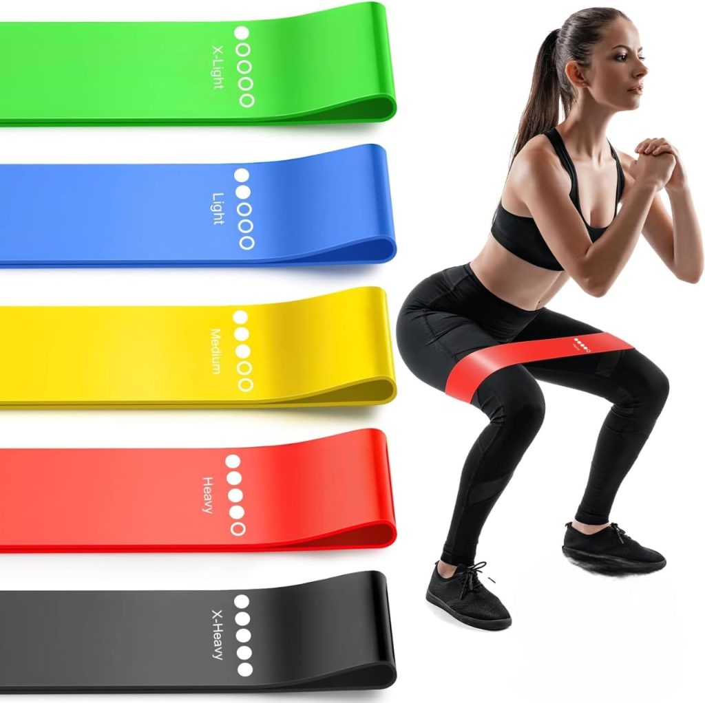 AEE® 5 Adet Farklı Dirençte Pilates Squat Aerobik Bandı – Hafif,Orta,Sert Çalışma Lastiği-Evde Spor Karın Kası Sıkılaşma Seti – MaviKutu