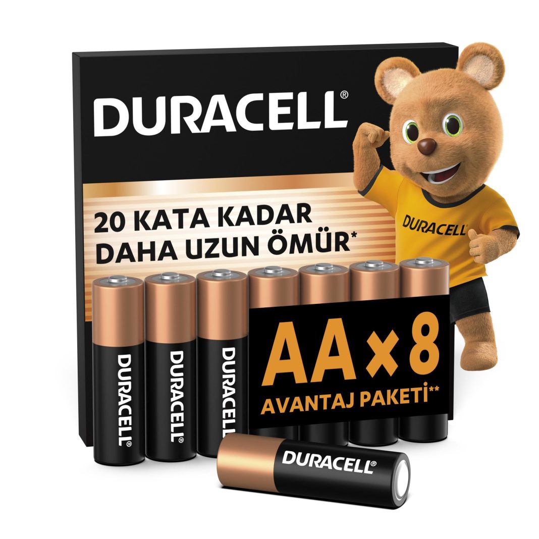 Duracell AA Alkalin Kalem Pil (8'li paket) 1,5 V LR6/MN1500 – MaviKutu