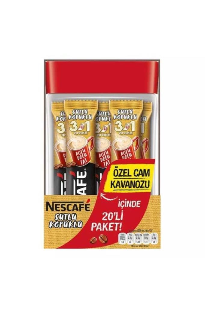 Nestlé Nescafe 3Ü1 Arada Sütlü Köpüklü 20Li Cam Kavanoz – MaviKutu