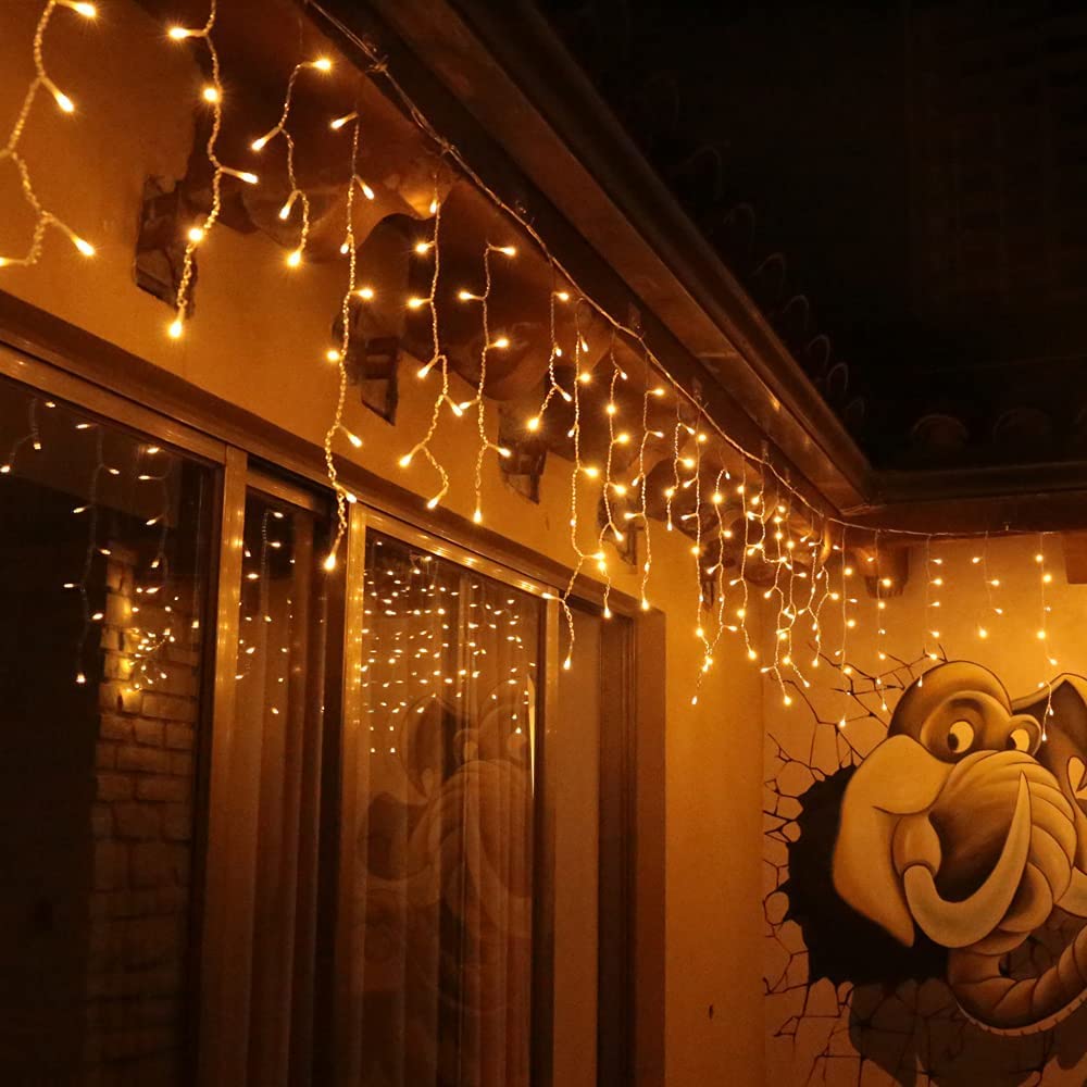 OBEV 8 Fonksiyonlu Dekoratif Saçak Led Sarkıt Perde Led Eklenebilir Led Süsleme Led Peri Led Işık Ledli Işık Yılbaşı Led Yılbaşı Işık Yılbaşı Süsü (4 Metre) – MaviKutu