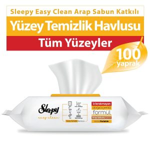 Sleepy Easy Clean Arap Sabunu Katkılı Yüzey Temizlik Havlusu&Mendili 100 Yaprak – MaviKutu