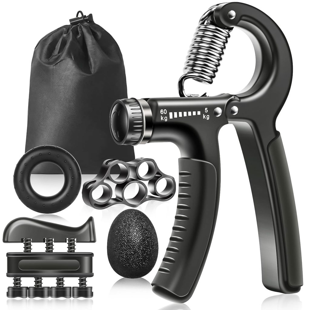 Vicloon 5 Parça Set Kavrama Güçlendirici, 5-60 kg Ayarlanabilir El Kavrama Güçlendirici, Monitörlü, Parmak Sedyesi, Stres Giderici Kavrama Topu, Sporcular ve Müzisyenler için – MaviKutu