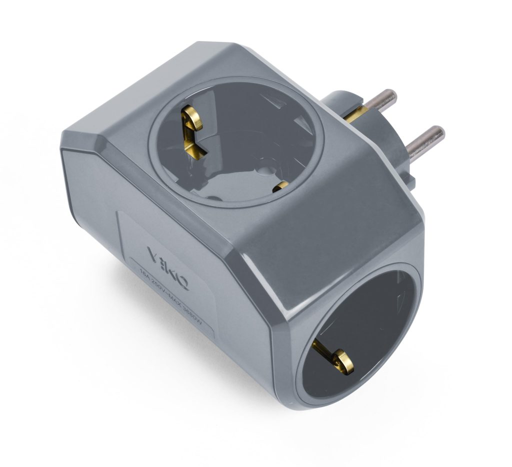 Viko Yonca Plus Gri Üçlü Topraklı Priz Çarpma Karşıtı – MaviKutu