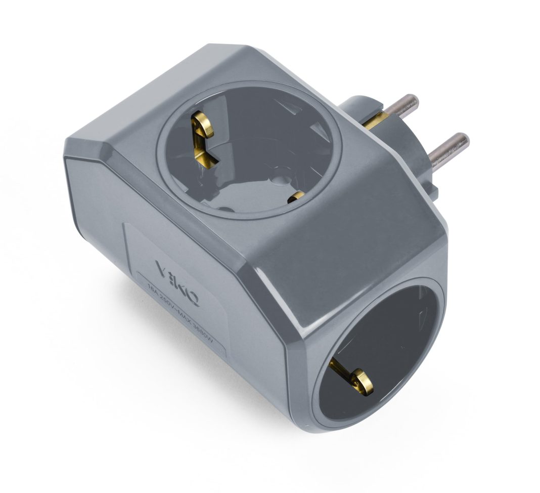 Viko Yonca Plus Gri Üçlü Topraklı Priz Çarpma Karşıtı – MaviKutu