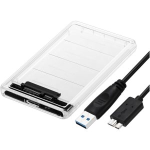Alfais 4266 2.5 Usb 3.0 Harici Ssd Harddisk Şeffaf SataTaşınabilir Hdd Kutusu – MaviKutu