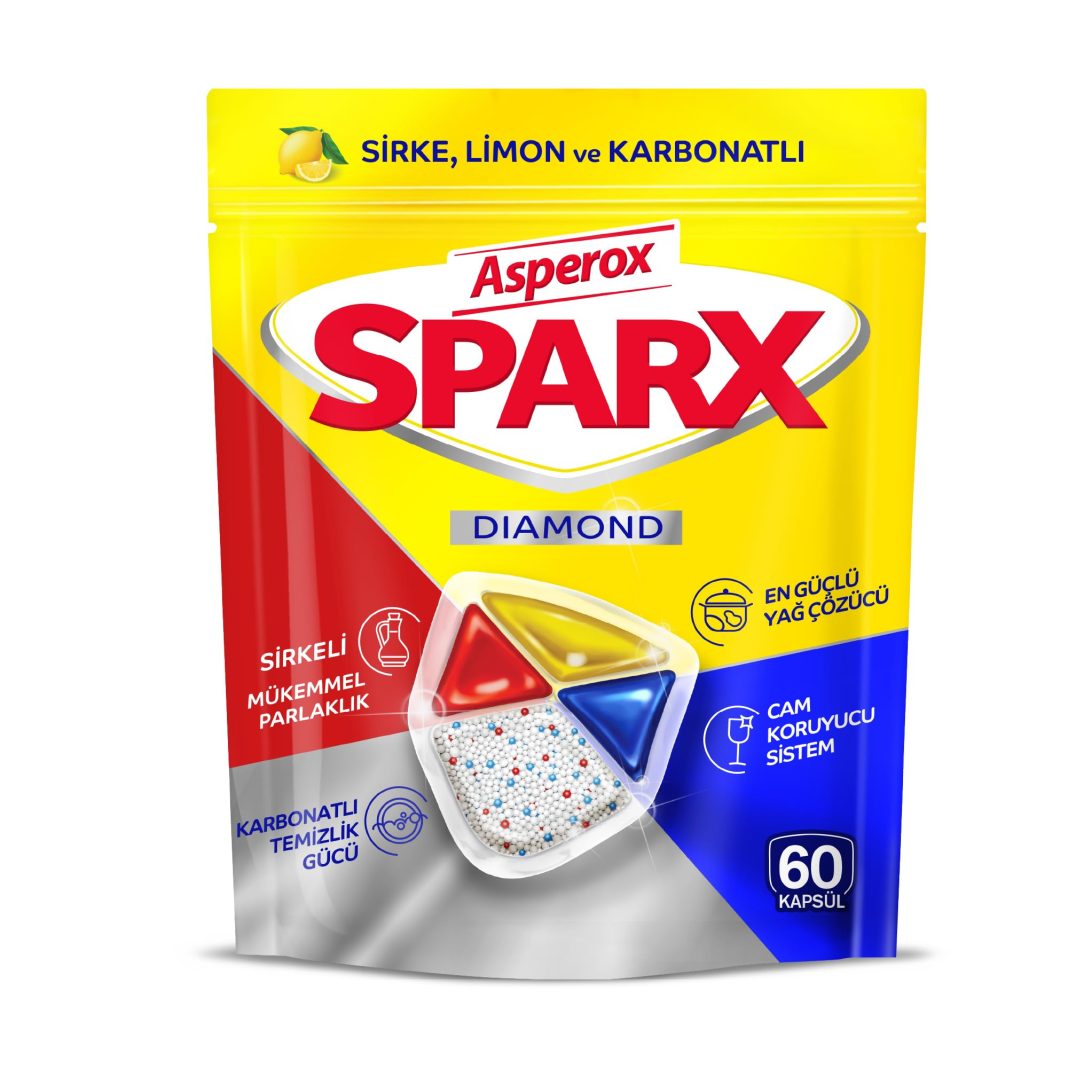 Asperox Sparx Diamond Bulaşık Makinesi Kapsülü 60 Adet – MaviKutu
