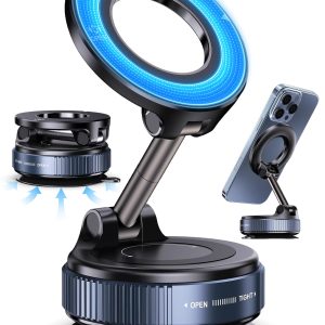 MagnetPRO Araç Telefon Tutucu MagSafe Vakumlu | 360° Dönebilir, Mükemmel Tutunma, Ultra Güçlü Vantuz N52 Çift Mıknatıs, MagSafe iPhone Android Uyumlu, Araç, Ofis, Spor Salonu İçin – MaviKutu