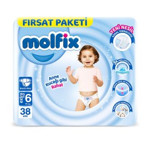 Molfix Extra Large 6 Beden Bebek Bezi, 38 Adet – MaviKutu