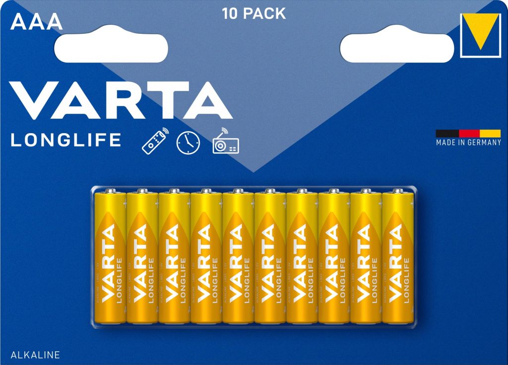 VARTA Longlife AAA Alkalin kalem pil 10'lu paket – MaviKutu