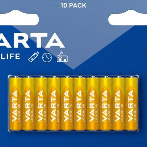 VARTA Longlife AAA Alkalin kalem pil 10'lu paket – MaviKutu