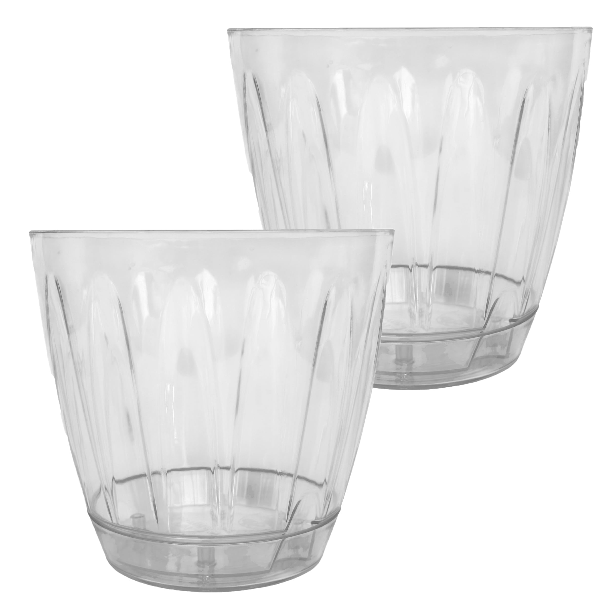 2 adet Plastik Orkide Saksısı Seti 1,5 lt Gizli Tabaklı Şeffaf Saksı 145 x 135 mm – MaviKutu