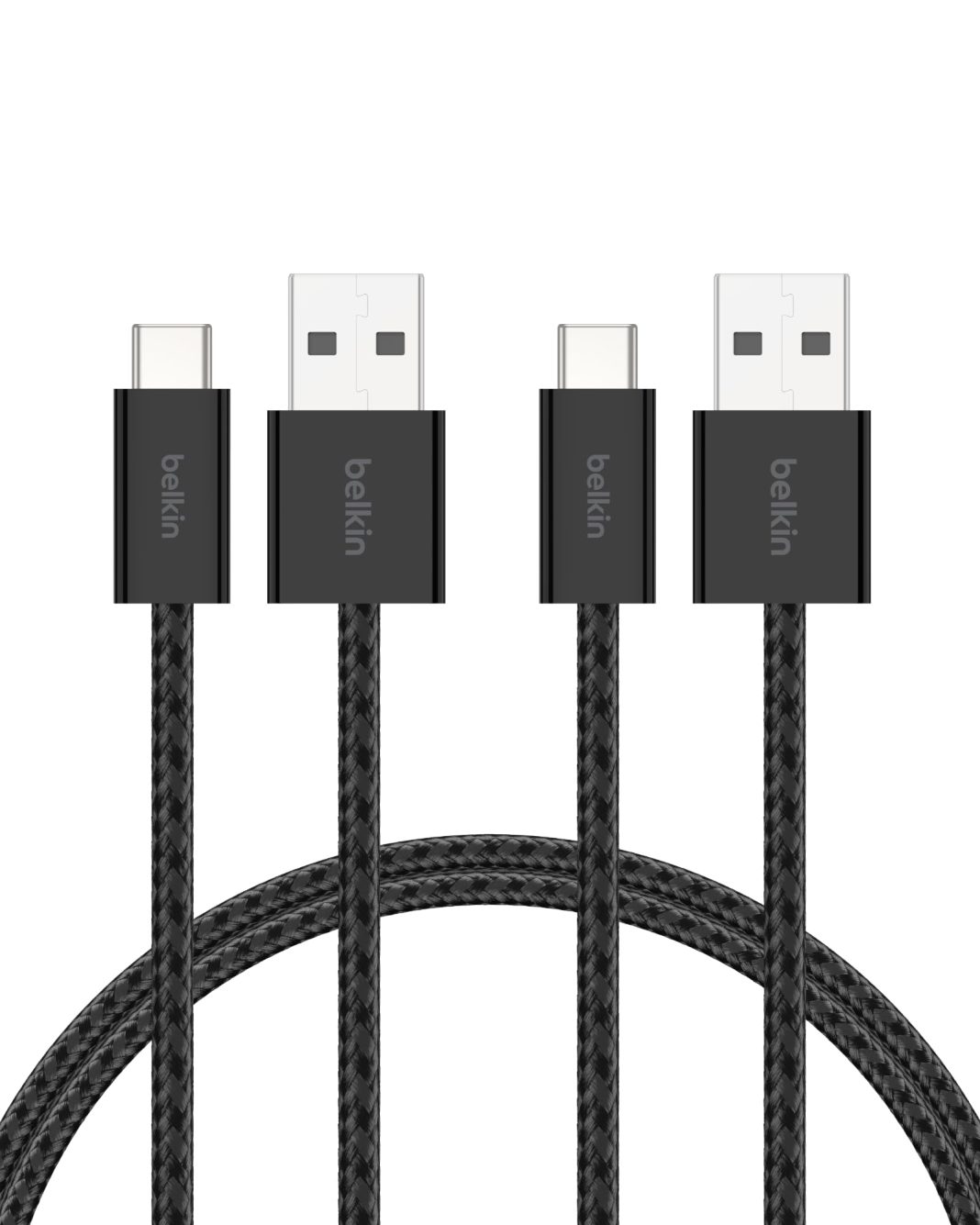 Belkin 2'li Örgülü USB-A – USB-C Kablo, 1,5 m, 15 W, Yumuşak, Esnek ve Hızlı Şarj Kablosu, iPhone 17 ve 16 Serisi, Galaxy S25, Pixel 10, iPad Pro ve Daha Fazlasıyla Uyumlu, Siyah – MaviKutu