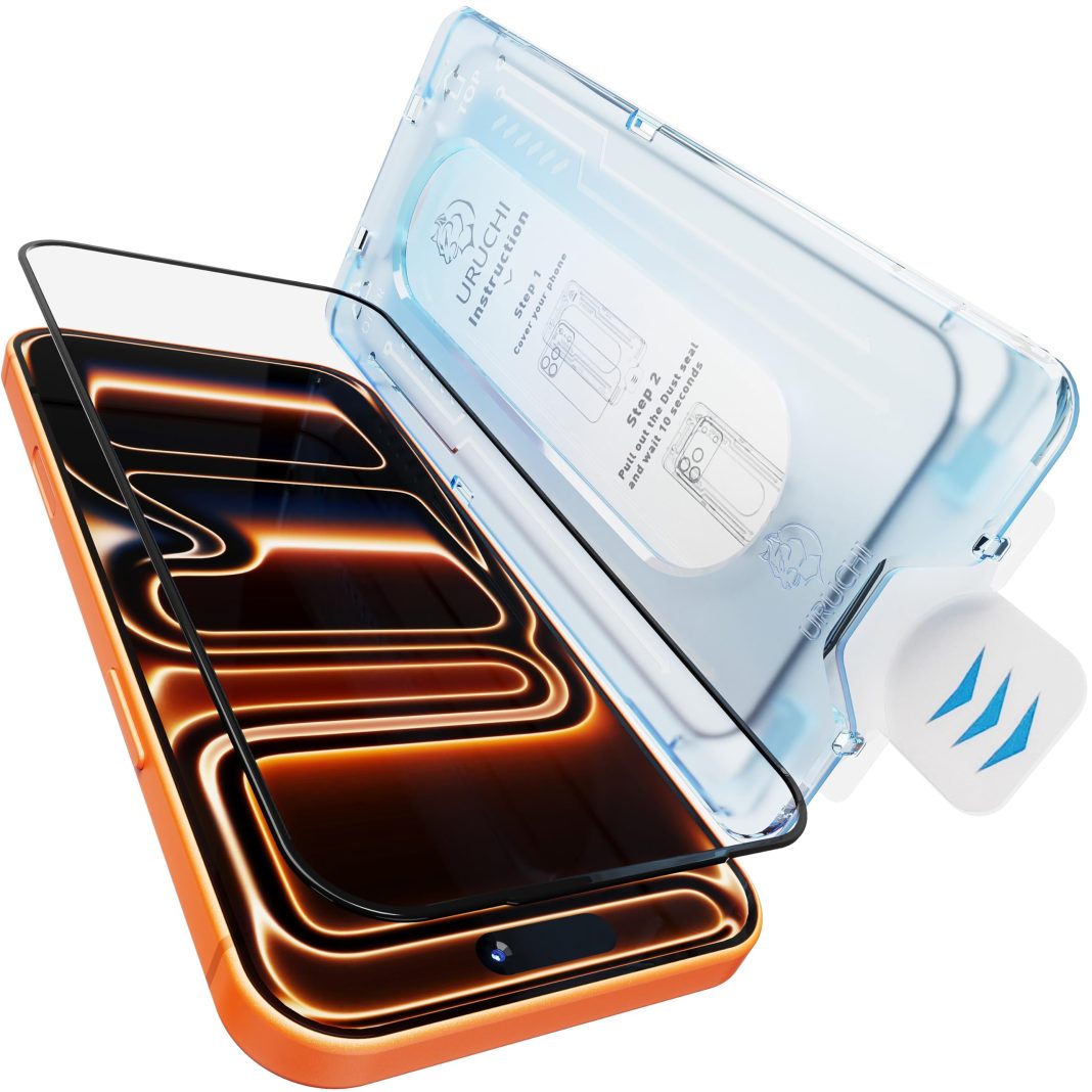 URUCHI iPhone 17 Pro Max İle Uyumlu PREMIUM Hizalama Aparatlı ve Takılırken Camın Altında Kesinlikle Toz Bırakmayan Darbelere Karşı Ekstra Güçlü HD Ekran Koruyucu Cam – MaviKutu