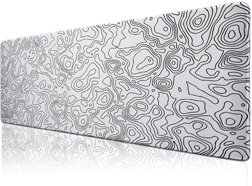 Klasse Pro – 6 Farklı Model Dikişli Kenar 70×30 cm Oyuncu Gaming Mouse Pad (White Map Lines) – MaviKutu