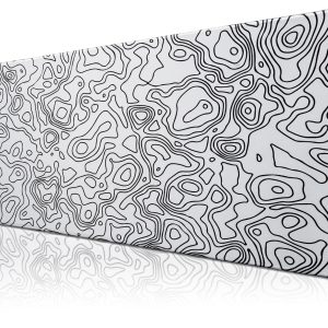 Klasse Pro – 6 Farklı Model Dikişli Kenar 70×30 cm Oyuncu Gaming Mouse Pad (White Map Lines) – MaviKutu