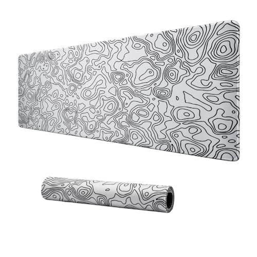 Klasse Pro – 6 Farklı Model Dikişli Kenar 70×30 cm Oyuncu Gaming Mouse Pad (White Map Lines) – MaviKutu